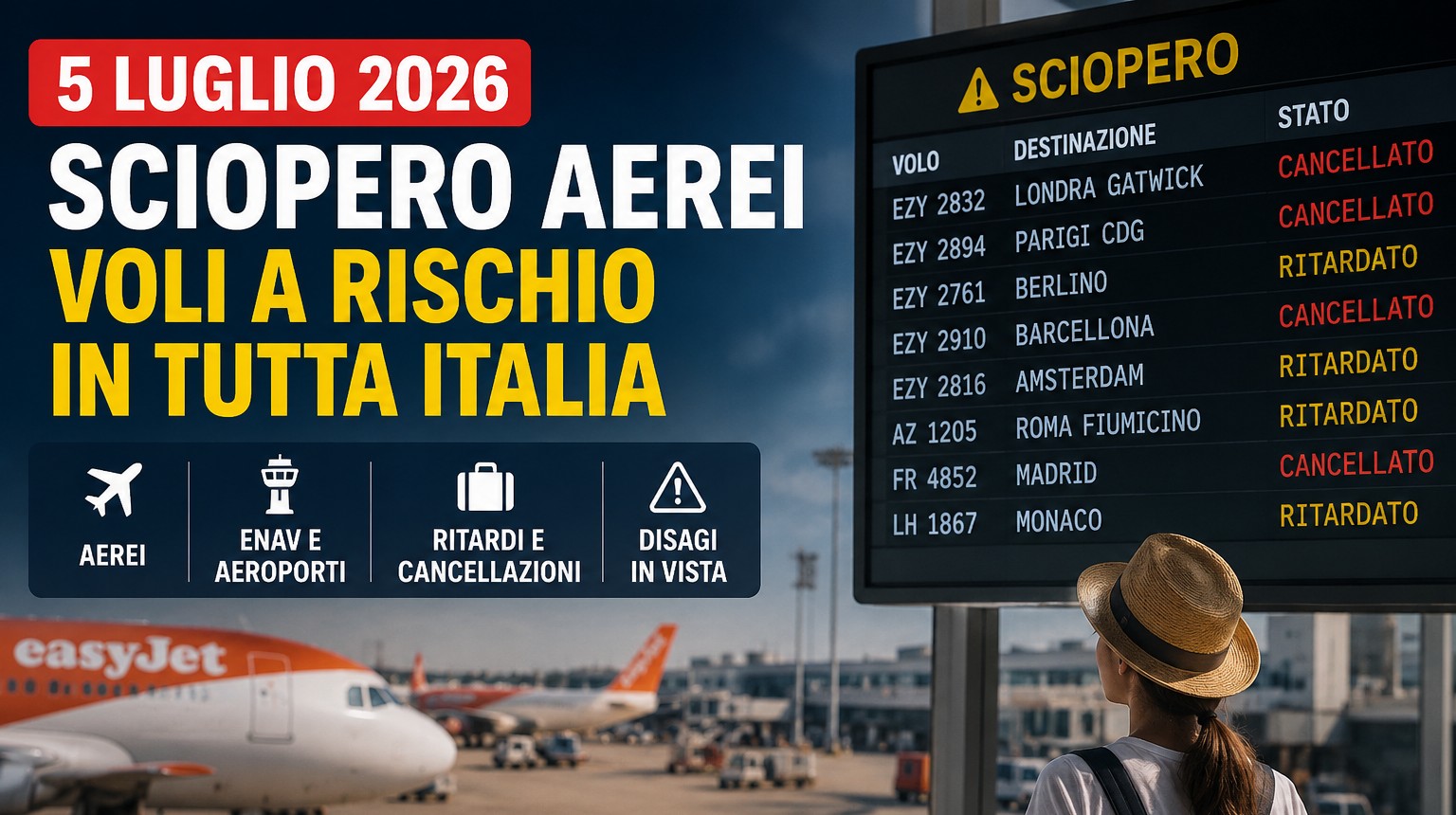 sciopero aerei 5 luglio