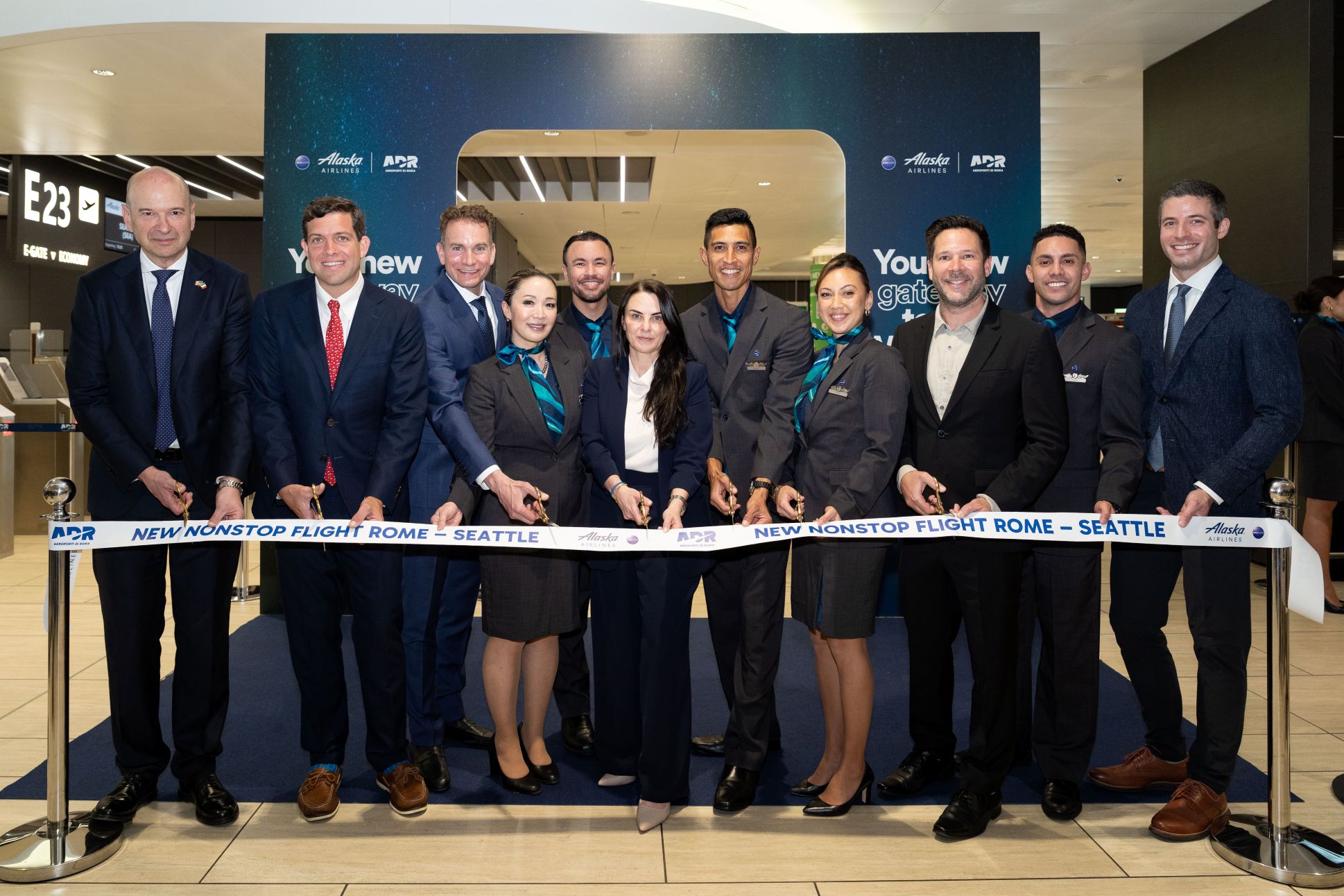 alaska airlines inaugurazione volo su roma