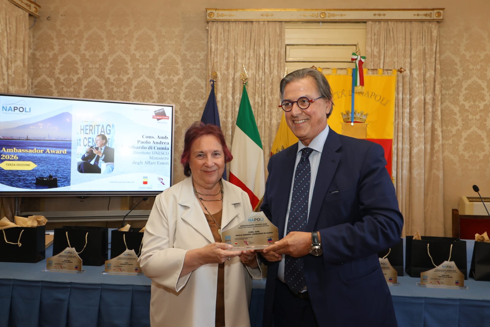 Assessora Armato con Ambasciatore Unesco Lombardo di Cumia