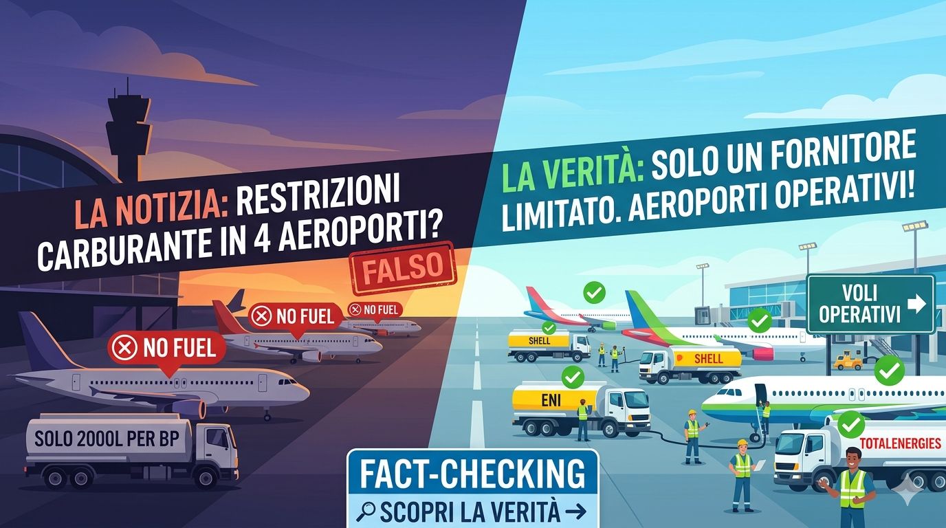 mancanza carburante aeroporti, fake news