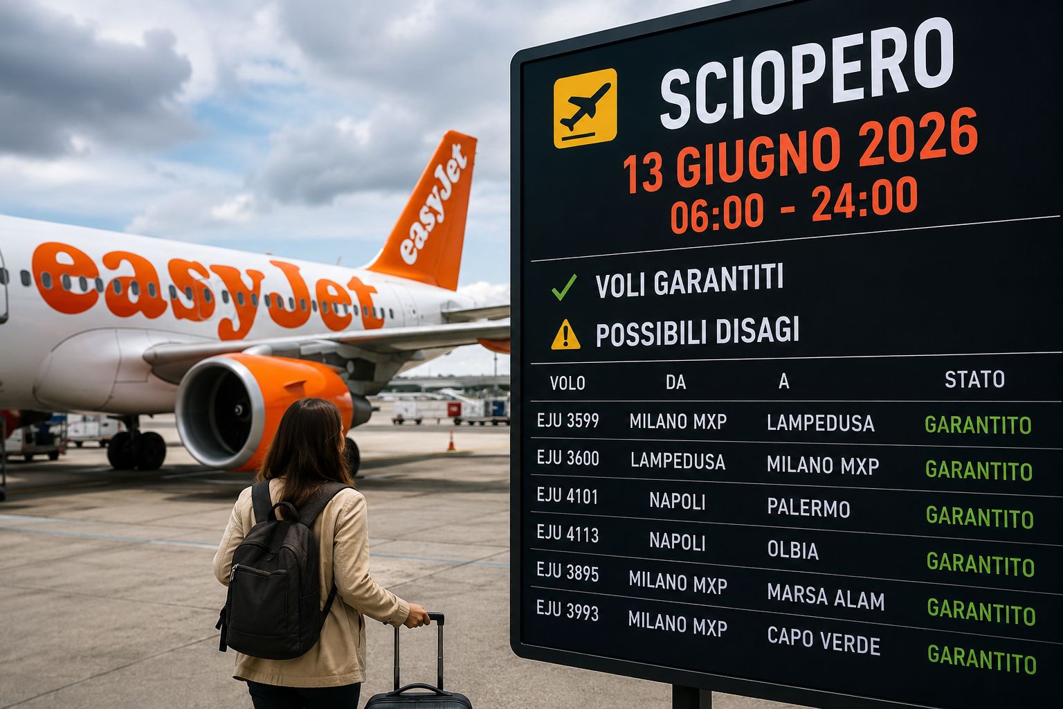 easyjet sciopero 13 giugno