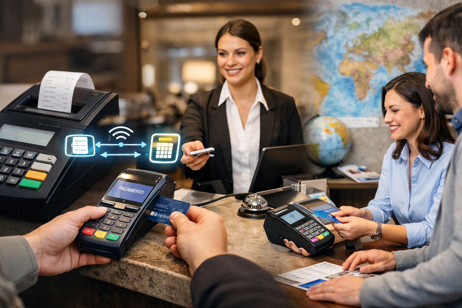 registratore di cassa e pos collegamento