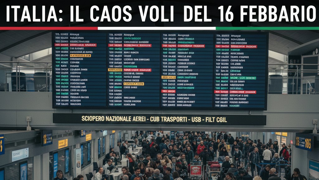 sciopero aerei 16 febbraio