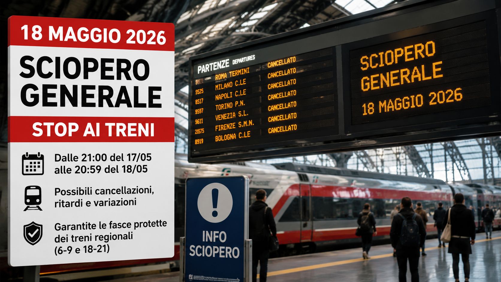 sciopero treni 18 maggio