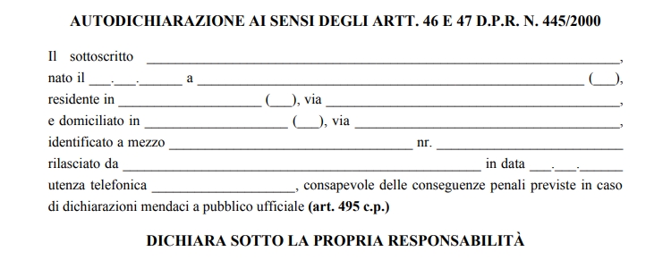 modulo autodichiarazione coronavirus covid-19